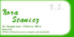 nora stanicz business card